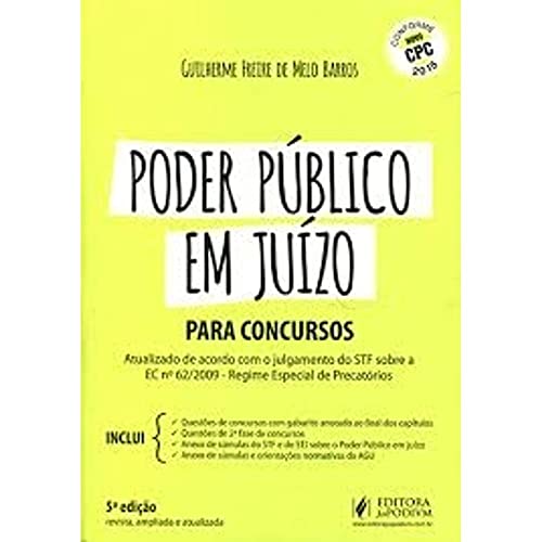 Stock image for livro poder publico em juizo para concursos guilherme freire de melo barros 2015 for sale by LibreriaElcosteo