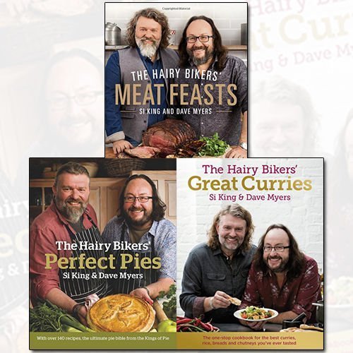 Stock image for Hairy Bikers Recipes Collection 3 Books Bundle (The Hairy Bikers' Meat Feasts: With Over 120 Delicious Recipes - A Meaty Modern Classic,The Hairy Bikers' Perfect Pies: The Ultimate Pie Bible from the Kings of Pies,The Hairy Bikers' Great Curries) for sale by Revaluation Books