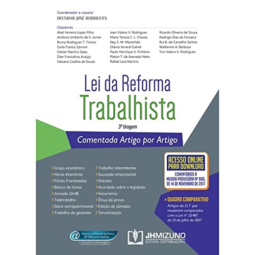 Stock image for _ livro lei da reforma trabalhista comentada artigo por artigo deusmar jose rodrigues 2017 for sale by LibreriaElcosteo
