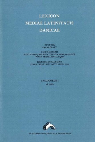 Imagen de archivo de Lexicon Mediae Latinitatis Danicae: Axis Pt. A a la venta por Revaluation Books