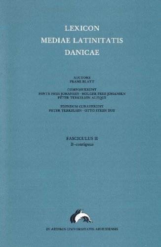 Imagen de archivo de Lexicon Mediae Latinitatis Danicae: Contiguus Pt. B a la venta por Revaluation Books