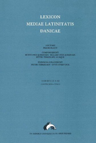 Stock image for Lexicon Mediae Latinitatis Danicae: No. 3: Continentia, Evinco for sale by Revaluation Books