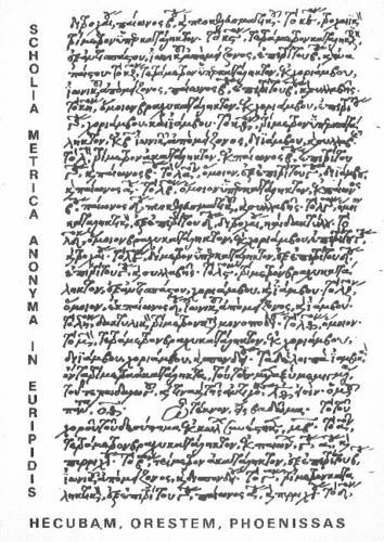 Imagen de archivo de Scholia metrica anonyma in Euripidis Hecubam, Orestem, Phoenissas a la venta por PBShop.store US