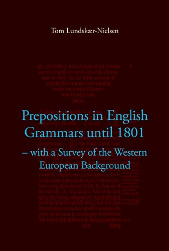 Imagen de archivo de Prepositions in English Grammars Until 1801 a la venta por Blackwell's