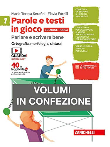 9788808929143: Parole e testi in gioco. Parlare e scrivere bene. Edizione rossa. Con quaderno. Per la Scuola media. Con Contenuto digitale (fornito elettronicamente). Ortografia, morfologia, sintassi (Vol. 1)