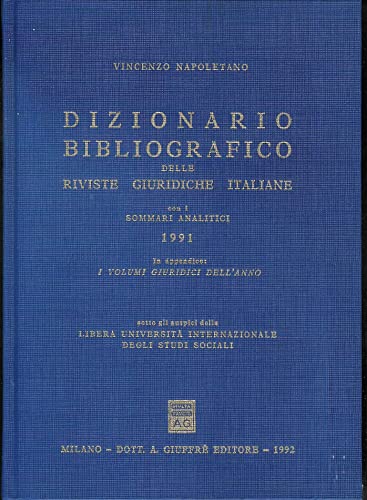 9788814038259: Dizionario bibliografico delle riviste giuridiche italiane (1991)
