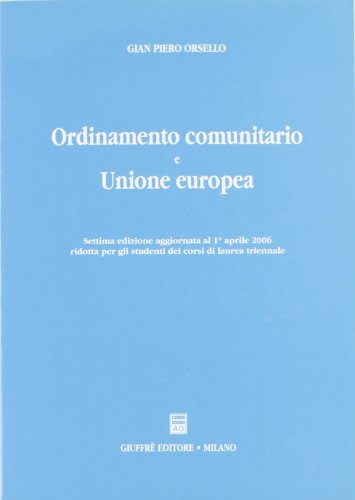 9788814130472: Ordinamento comunitario e Unione Europea