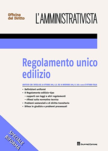 Stock image for Regolamento unico edilizio (Speciali. Amministrativista) for sale by libreriauniversitaria.it