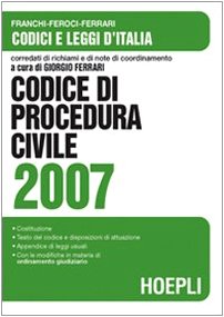 Beispielbild fr Codice di procedura civile 2007 zum Verkauf von medimops