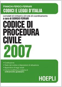 Imagen de archivo de Codice di procedura civile 2007 a la venta por medimops