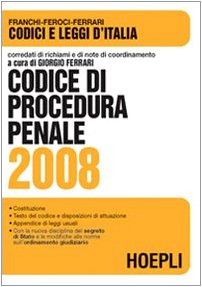 9788820340476: Codice di procedura penale 2008 (Codici)