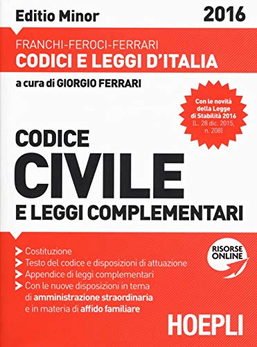 Beispielbild fr Codice Civile E Leggi Complementari. Ediz. Minore zum Verkauf von Buchpark