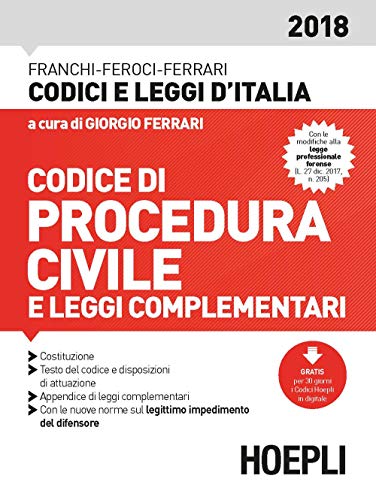 Stock image for Codice di procedura civile e leggi complementari 2018 for sale by Revaluation Books