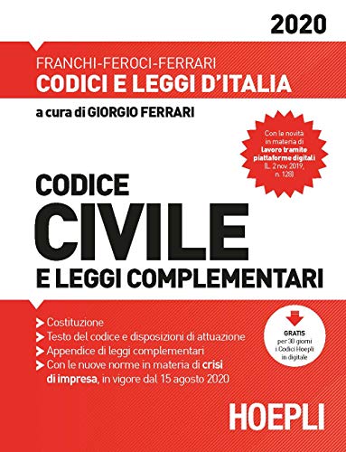 9788820395414: Codice civile e leggi complementari 2020 (Codici)