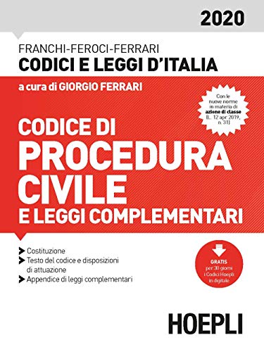 Beispielbild fr Codice procedura civile e leggi complementari 2020 (Book) zum Verkauf von medimops