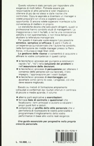 La gestione delle risorse. Gli strumenti del manager. Il vostro piano d'azione per la crescita personale (9788820492984) by Unknown Author