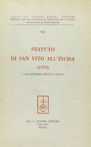 9788822211651: STATUTO DI SAN VITO ALL'INCISA (1379)