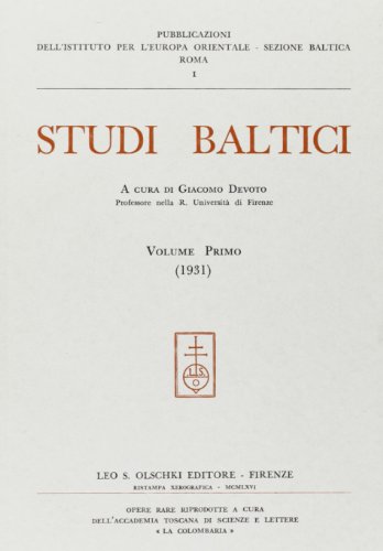 9788822211699: Studi baltici (Vol. 1)