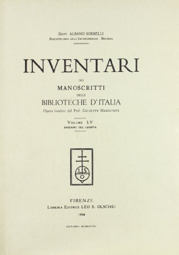 Beispielbild fr Inventari dei manoscritti delle biblioteche d'Italia. Vol. 55. Bassano del Grappa. zum Verkauf von FIRENZELIBRI SRL