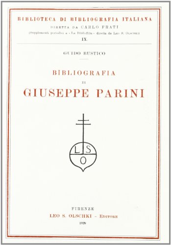 Beispielbild fr Bibliografia di Giuseppe Parini. zum Verkauf von FIRENZELIBRI SRL