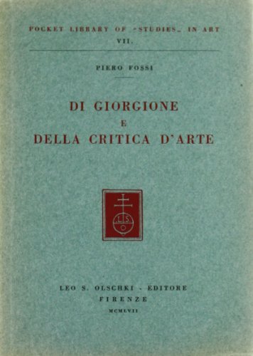 Stock image for Di Giorgione e della critica d'arte for sale by Zubal-Books, Since 1961