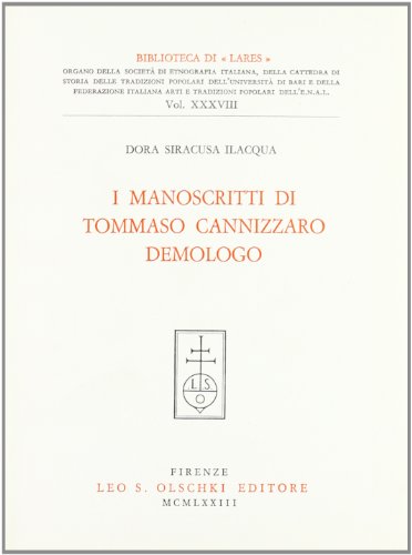 9788822220554: I manoscritti di Tommaso Cannizzaro demologo (Biblioteca di Lares)