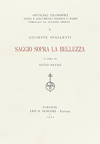 Imagen de archivo de Saggio sopra la bellezza. a la venta por FIRENZELIBRI SRL