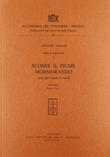 Beispielbild fr ARIE E CANTATE I. "Scorre il fiume mormorando". Aria per basso e archi. zum Verkauf von studio bibliografico pera s.a.s.