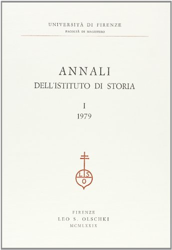 9788822228659: Annali dell'Istituto di storia della Facolt di magistero di Firenze (Vol. 1)