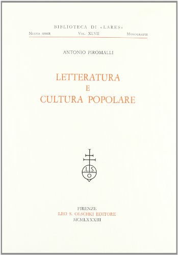 Beispielbild fr Letteratura e cultura popolare (Biblioteca di " Lares. Nuova serie. Monografie) zum Verkauf von Robinson Street Books, IOBA