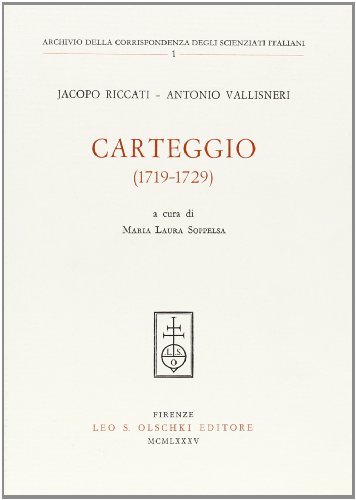 Imagen de archivo de Carteggio 1719-1729. a la venta por FIRENZELIBRI SRL