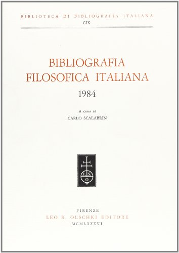 9788822233868: Bibliografia filosofica italiana (1984)