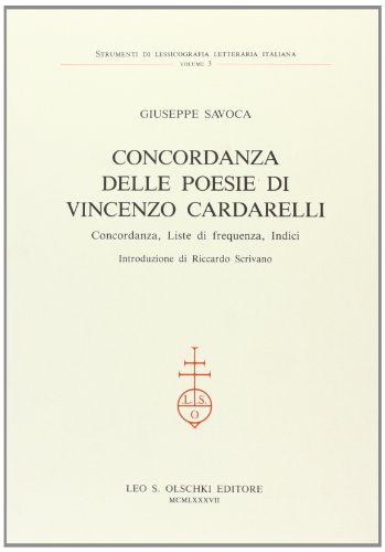 CONCORDANZA DELLE POESIE DI VINCENZO CARDARELLI (9788822235404) by SAVOCA GIUSEPPE