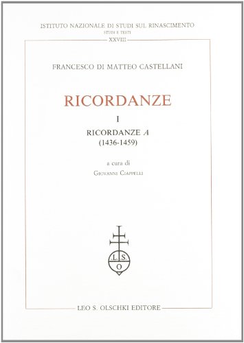 9788822239594: Ricordanze. Ricordanze A (1436-1459) (Vol. 1)