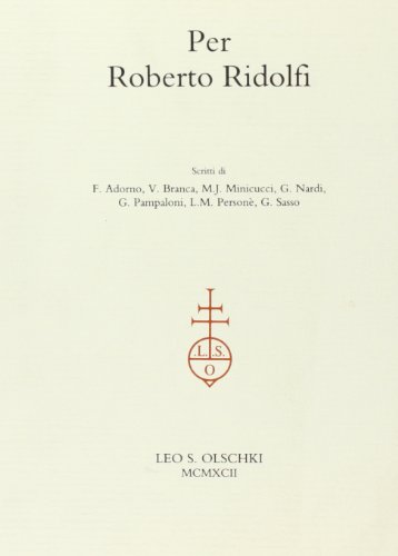 Stock image for Per Roberto Ridolfi for sale by Il Salvalibro s.n.c. di Moscati Giovanni