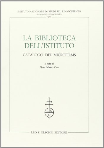 Stock image for La Biblioteca dell'Istituto. Catalogo dei Microfilms. for sale by FIRENZELIBRI SRL