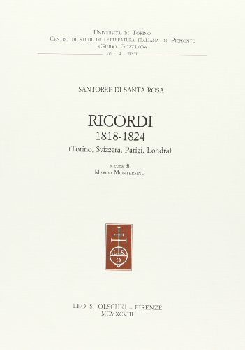 Stock image for RICORDI, 1818-1824 for sale by libreriauniversitaria.it