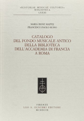Beispielbild fr Catalogo del fondo musicale antico della biblioteca dell Accademia di Francia a Roma. zum Verkauf von FIRENZELIBRI SRL