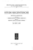 9788822254214: Studi secenteschi (Vol. 46) (Biblioteca dell'Archivum romanicum.Storia)