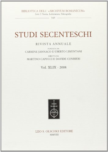 9788822257086: Studi secenteschi (Vol. 49)