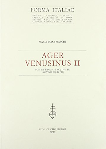 9788822260246: Ager Venusinus II (IGM 175 II SO; 187 I NO; 187 I SE; 188 IV NO; 188 IV SO)