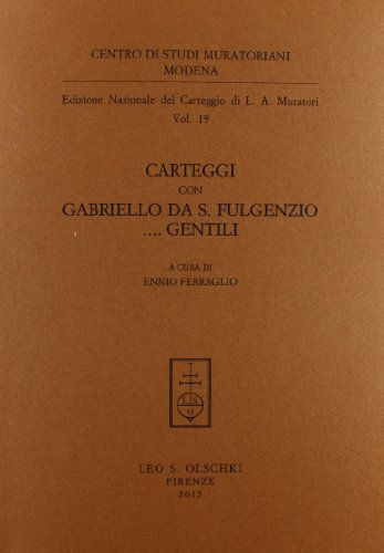 Imagen de archivo de Carteggi con Gabriello da S. Fulgenzio. Gentili a la venta por libreriauniversitaria.it