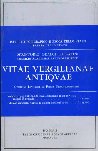 9788824037860: Vitae vergilianae antiquae (Classici greci e latini)