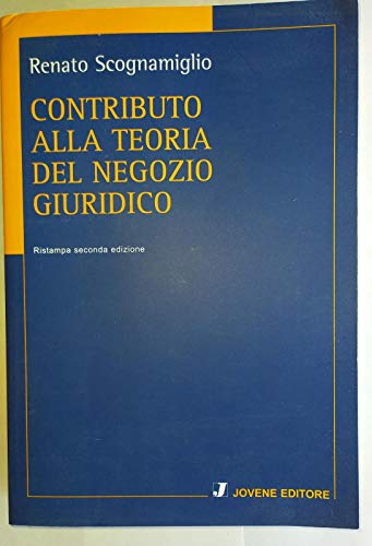 Beispielbild fr Contributo alla teoria del negozio giuridico zum Verkauf von medimops