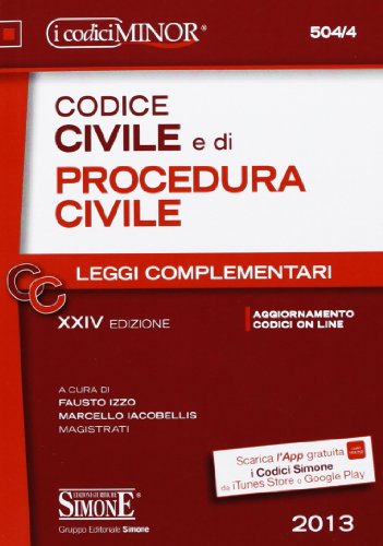 Beispielbild fr Codice civile e di procedura civile. Leggi complementari zum Verkauf von medimops