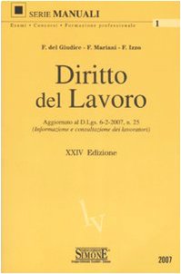 Beispielbild fr Diritto del lavoro (Manuali giuridici) zum Verkauf von medimops