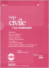 9788824486767: Codice civile. Leggi complementari. Con CD-ROM (I Codici Simone)