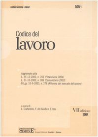 9788824488136: Codice del lavoro (I Codici Simone minor)