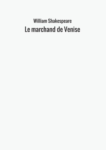 Stock image for Le marchand de Venise for sale by Revaluation Books