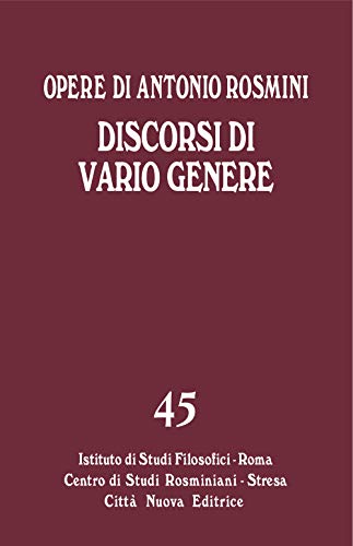Beispielbild fr Discorsi di vario genere (Italian) zum Verkauf von Brook Bookstore